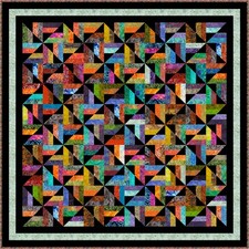 SULAWESI - 73" x 73" - Batik Pre-cut Patchwork Quilt Kit by Quilt-Addicts Double