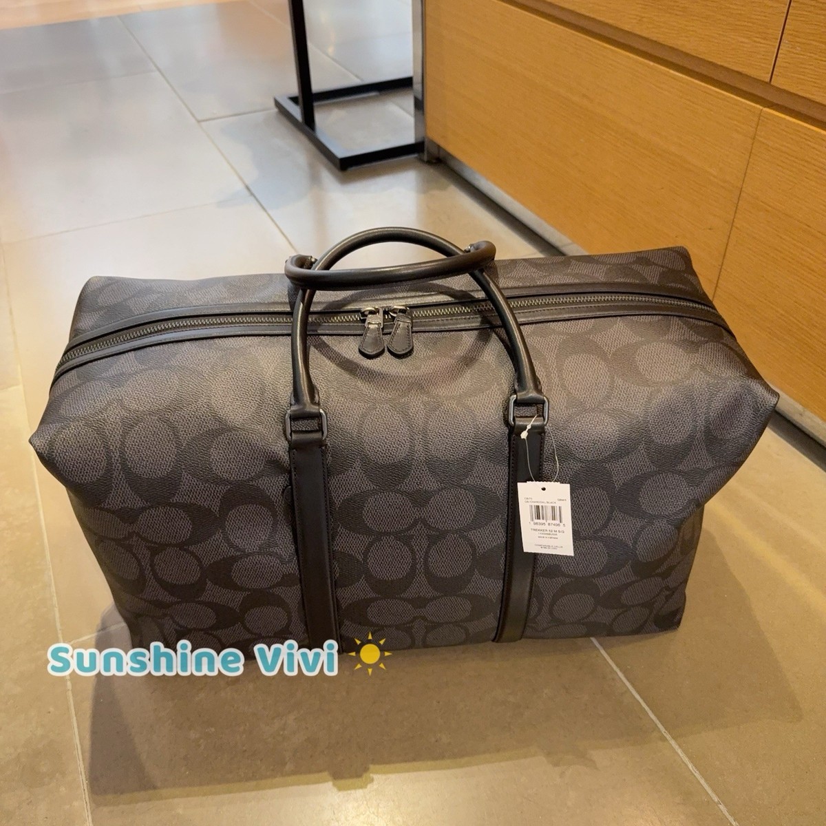 NWT Coach Trekker Bag 52 In Signature Canvas Gunmetal/Charcoal