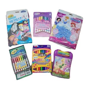 💥 Disney Princess Set Marker Art Activity Doll FROZEN Metallic Coloring Lot New