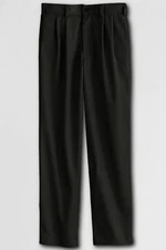 LANDS END Black Pleated School Uniforms Pants Boys 10 INSEAM 25" NEW