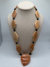 Jay King Orange Sponge Coral & Black Onyx Ste...