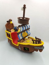 pirate ship toy with sails, perfect for kids  play or room decoration.
