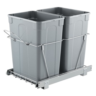 VEVOR Double 35QTx2 Pullout Waste Container Under Cabinet Kitchen Can Soft Close