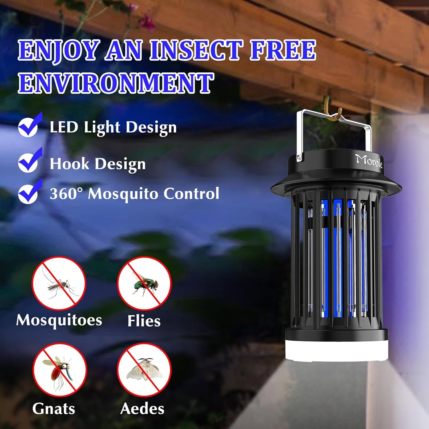 Portable Rechargeable Mosquito Zapper,for Home,Backyard, Pat