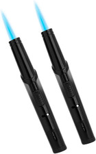 2PACK Windproof Long Lighter Refillable Torch Lighter Inflatable Butane Lighter 