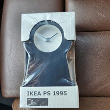 IKEA Black Metal Keyhole 6" Clock Cabinet Shelf Retro Vintage Style PS 1995 New