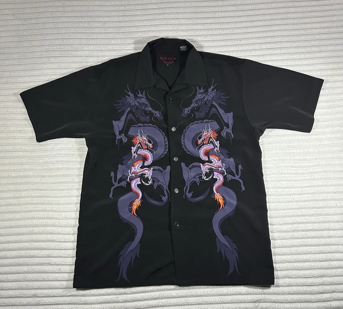 Dragonfly Size L Short Sleeve Regular Size Casual Button-Down 