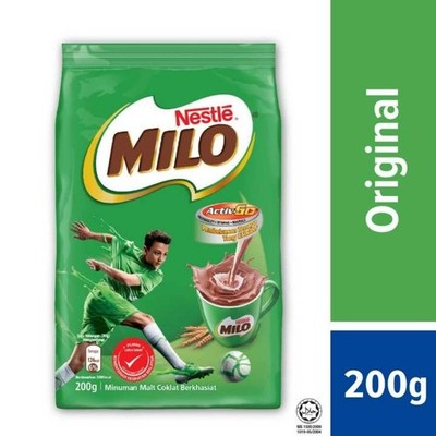 Nestlé Milo Chocolate Malt Drink Powder 200g   Halal Malaysia (2pcs X 200g)