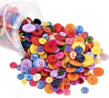 700pcs Buttons for Crafts, Assorted Size Iridescent Buttons for