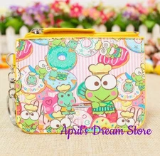Baker Keroppi and Donuts ID Cardholder Coin Purse Keychain Wallet