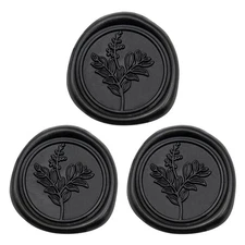 60 Pcs Black Wax Seal Stickers, Wedding Invitation Accessories Wax Stickers -...