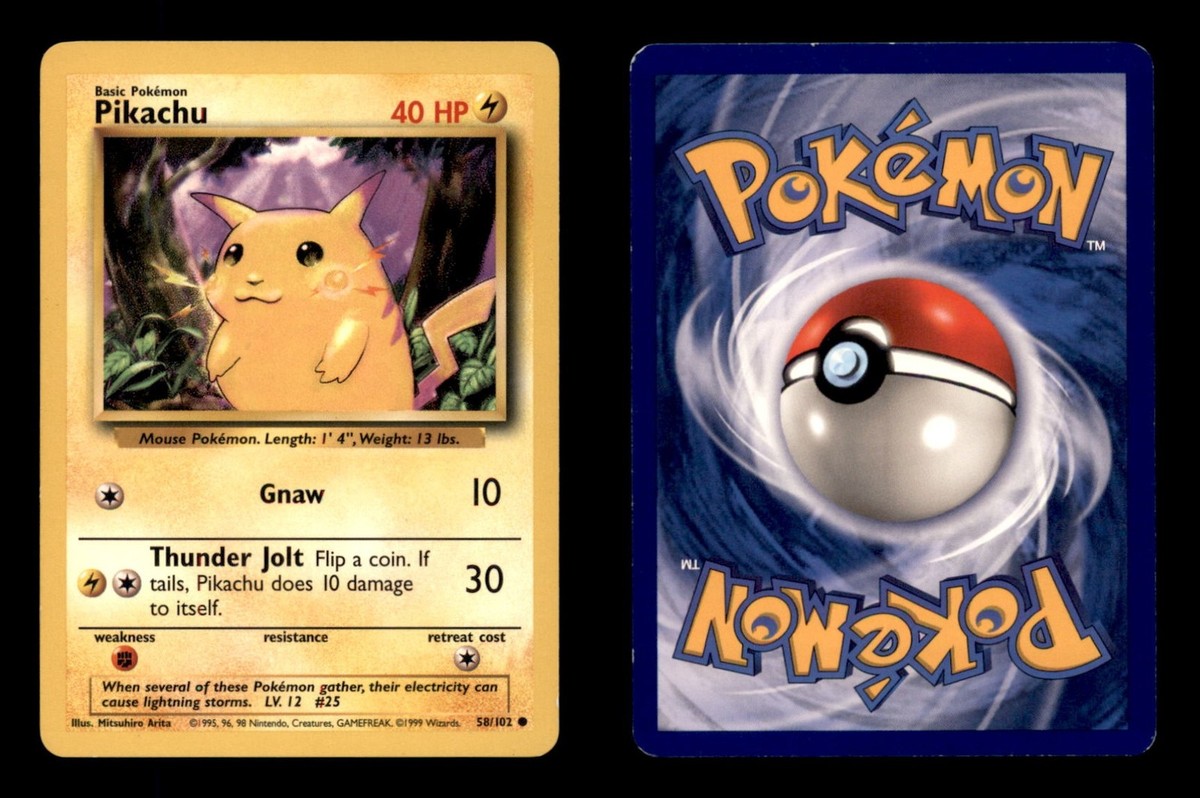 PIKACHU 58/102 C BASE SET UNLIMITED POKEMON MP | eBay