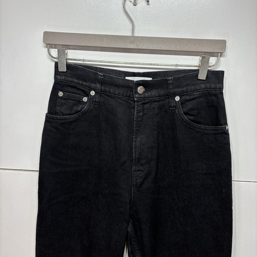 Pantalones de mezclilla Helmut Lang negros ajustados de algodón elásticos con cremallera recta unisex - Imagen 3 de 13