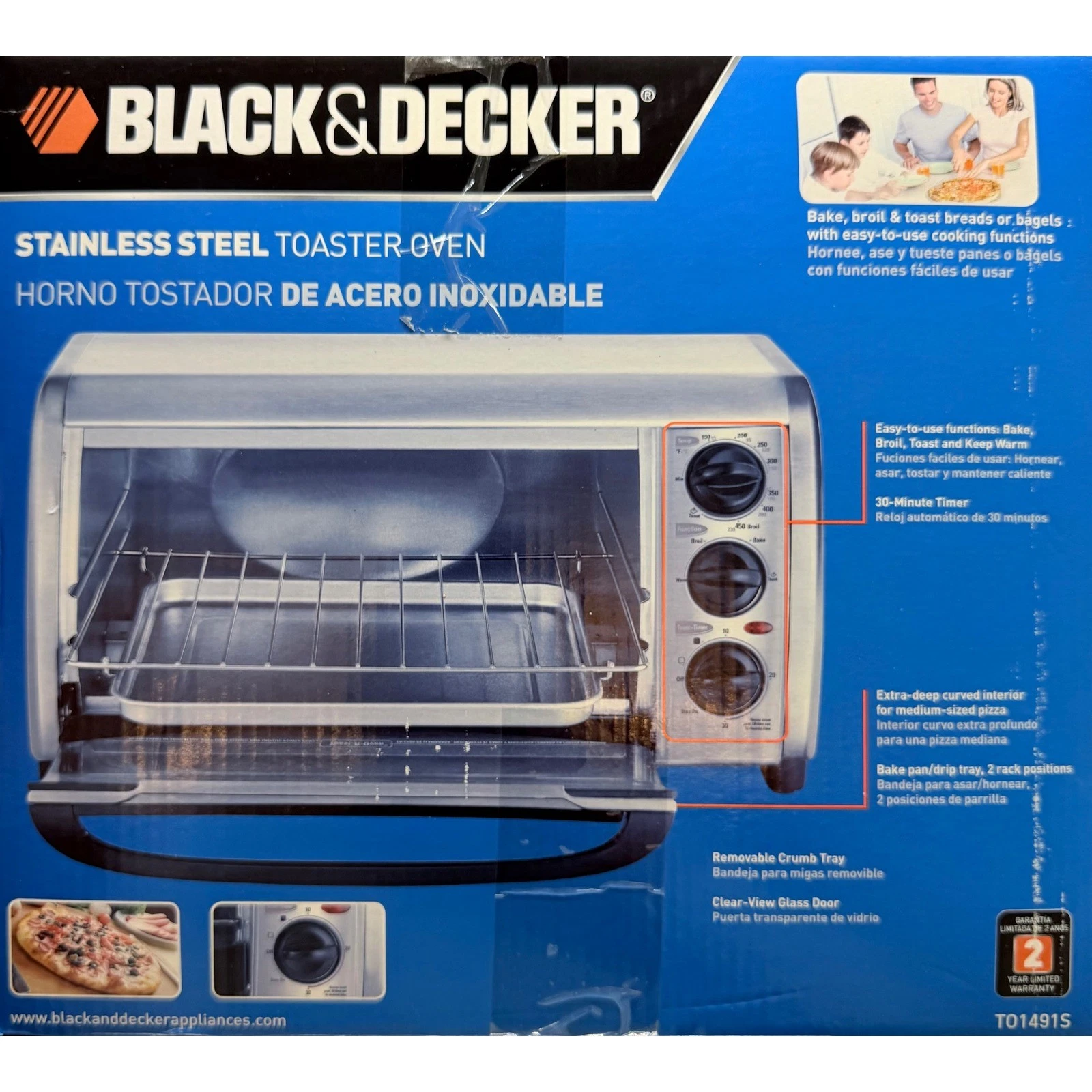 Black Decker Stainless Steel Toaster Oven 1426 Fl Oz 882 Model TO1491S