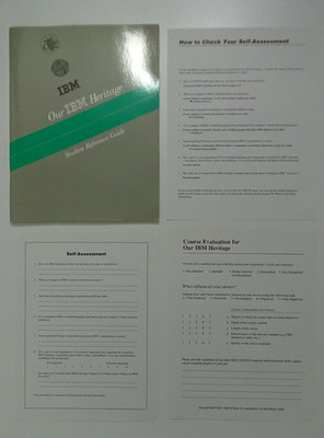 Rare HTF 1991 Our IBM Heritage Student Reference Guide w/Paperwork #F-52