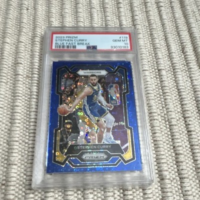 Panini 2023-24 Prizm Stephen Curry #119 Blue Fast Break PSA 10 /150