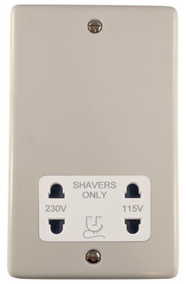 G&H CW30W Standardplatte matt weiß Dual Voltage Rasierer Steckdose 115-230V