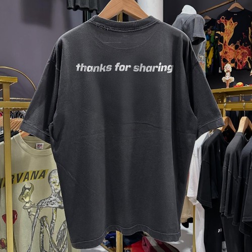 1999 Napster Thanks For Sharing Faded T-Shirt Black L