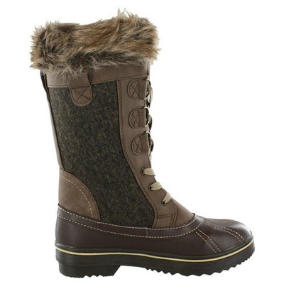 Northside Kathmandu Womens Brown Faux Fur Trim Waterproof Winter Snow Boots 7