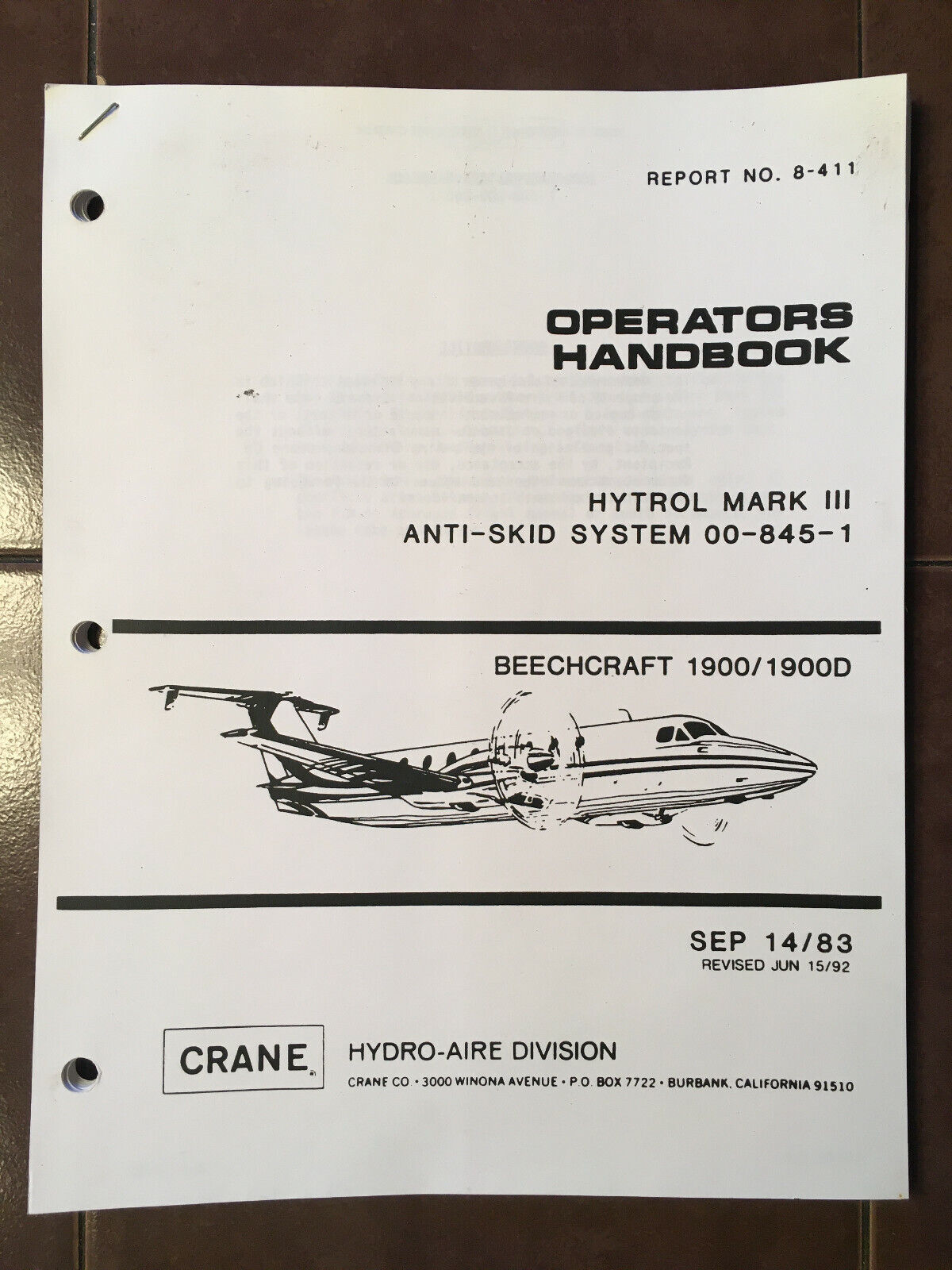 43-379-1 Hydro-Aire Hytrol Mark III Skid Control Braking System