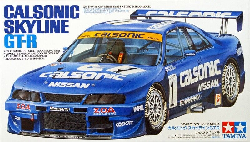 Tamiya 24184 1/24 Scale Model Car Kit Calsonic Hoshino Tamiya 24184 1/24 Scale Model Car Kit Calsonic Hoshino