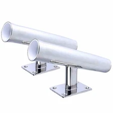 Amarine Made 2 Pack 20 Degree Stainless Steel Wall Transom Mounted Rod Holder
