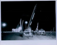 1988 SKYLARK Rocket Ready for Launch on pad Press Photo