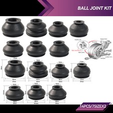 Universal 7SizeX2 Rubber Ball Joint Boot Dust Cover Tie Rod Linkages End Set Kit
