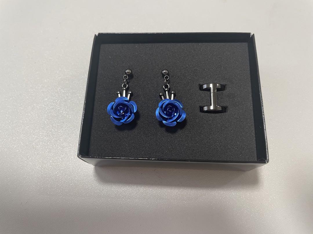New Ado Fashionable Blue Rose Earrings Limited Edition LIVE 2024