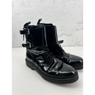 Balmain X H&M Boots Patent Leather Avant Garde Shiny Ankle Straps 