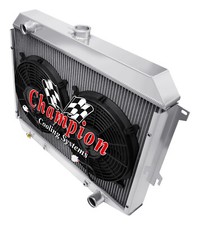 Er Champion 2 Row Radiator 2612 Fans For 1970 - 1974 Mopar Small Block Engine