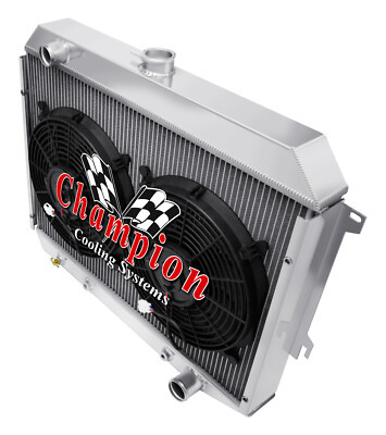 WR Champion 2 Row Radiator 26'',2 12'' Fans - 1970 Plymouth Belvedere Small Block