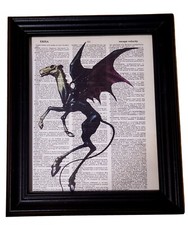 Jersey Devil Upcycled Dictionary Art