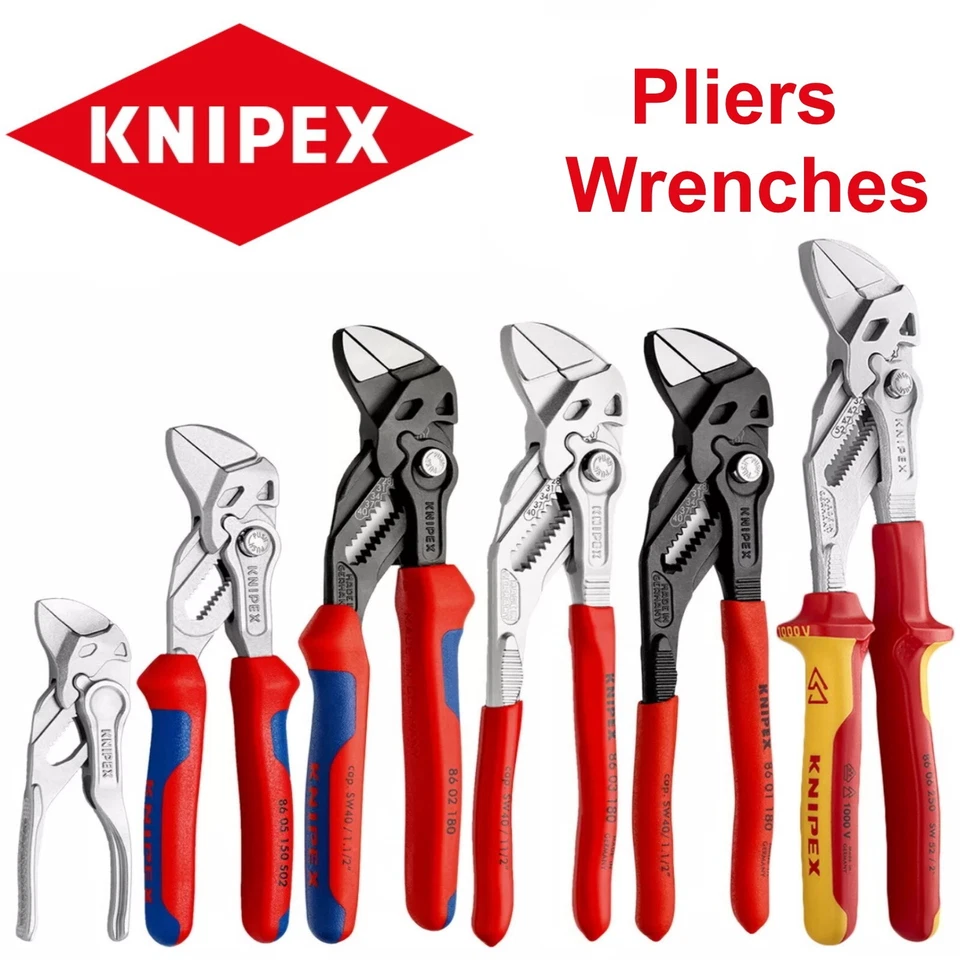 KNIPEX Pliers Wrench Adjustable Grips Push Button Spanner All Sizes 125mm-400mm