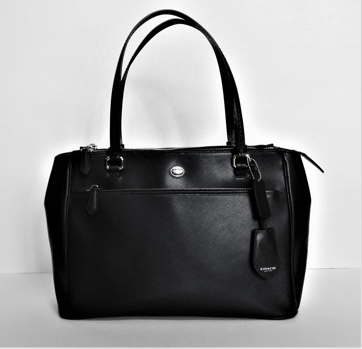 Coach F31744 Peyton Leather Jordan Double Zip Carryall Shoulder Bag