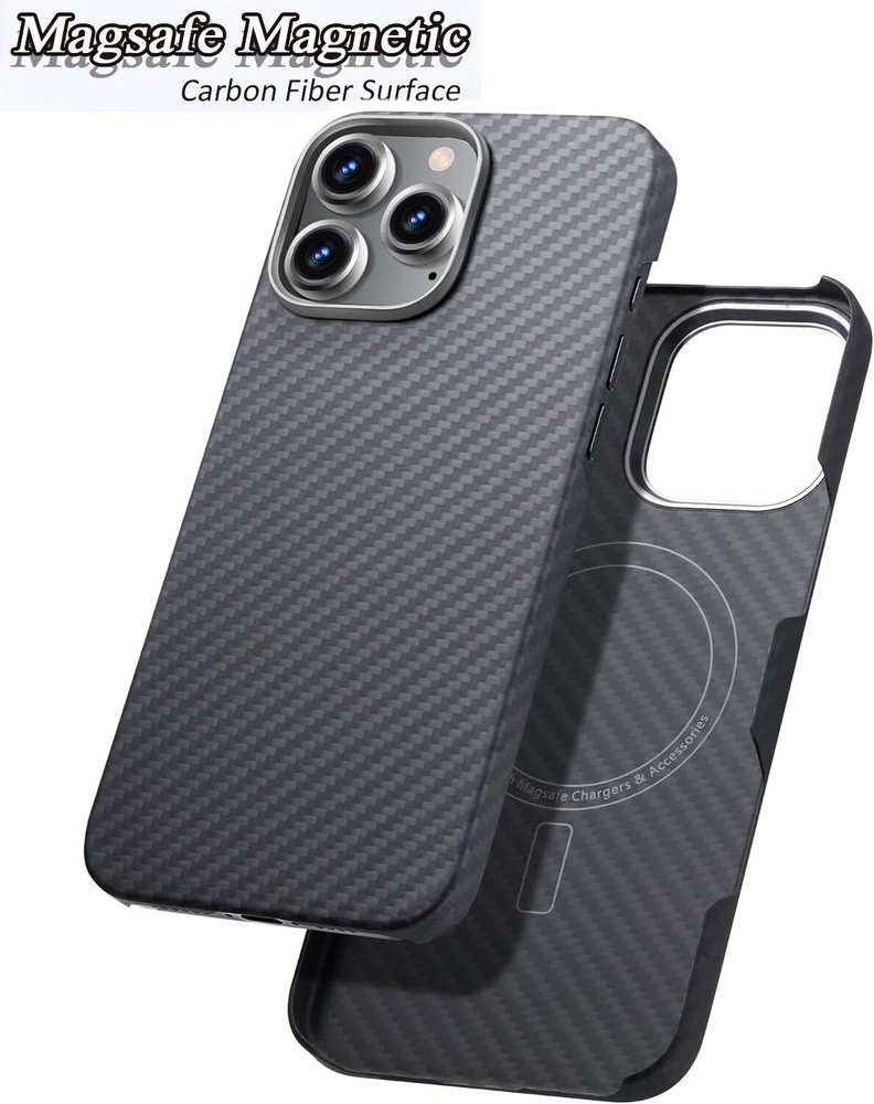 Aramid Carbon Fiber Magnetic Case for iPhone 16 Pro Max/16 Pro/16 Slim Cover US