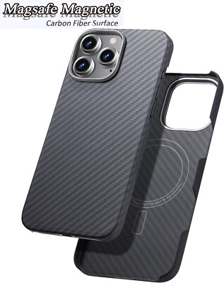 Aramid Carbon Fiber Magnetic Case for iPhone 16 Pro Max/16 Pro/16 Slim Cover US