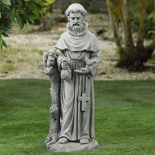 St Francis of Assisi Statue Religious Outdoor Garden Lawn Figurine Sculpture 31"