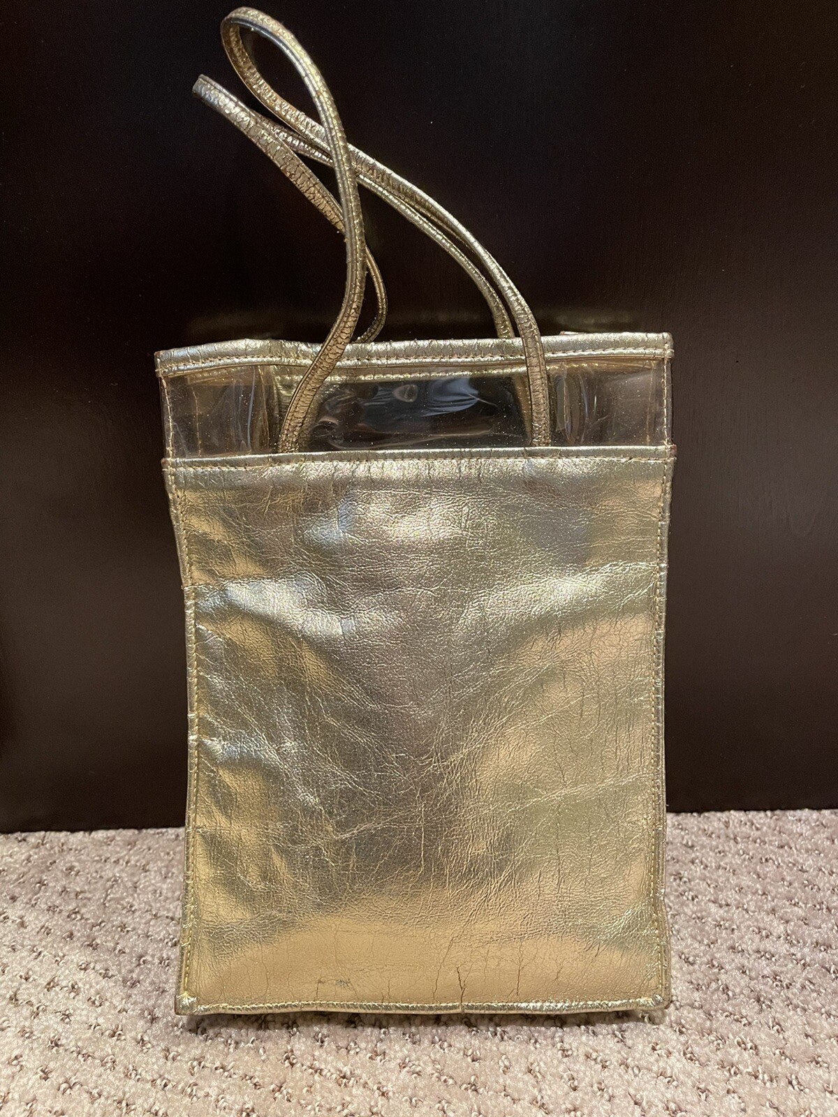 Vintage Gold Lame Bag Leather Gem