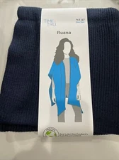 Time And Tru Women's ONE SIZE Ribbed Ruana Wrap Actual Color: Dark blue