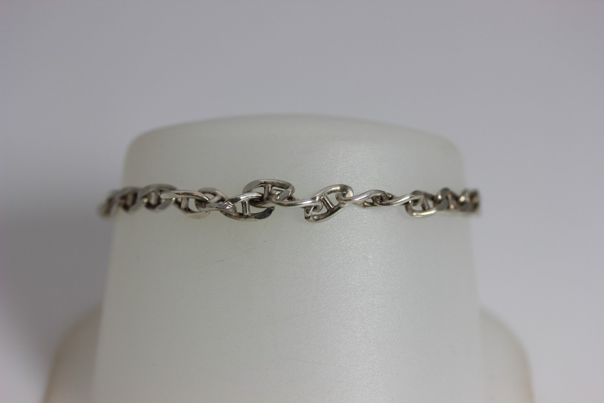 Beautiful Sterling Silver 4.5mm Anchor Chain Bracelet 7.25