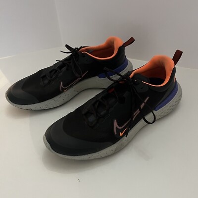 Nike Mens Shoes 15 Black Orange React Miler Shield Running DC4064-003 Low  Top