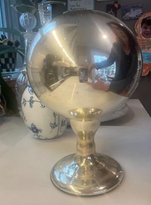 Antique Mercury Glass Gazing Ball - Rare and Unique Piece 10" | eBay
