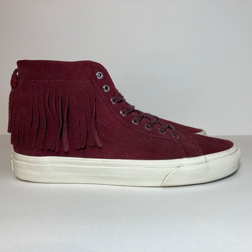 Vans Sk8-Hi Quasten Chukka Wildleder Ledersaiten Herren 8,5 Damen 10 Burgund - Bild 8 von 14