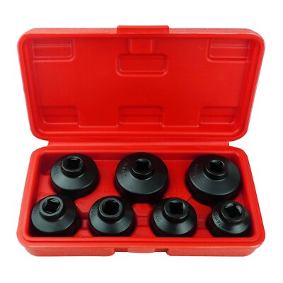 7-Piece Oil Filter Socket Set Includes 24mm,27mm,29mm,30mm,32mm,36mm,38mm. Ca...