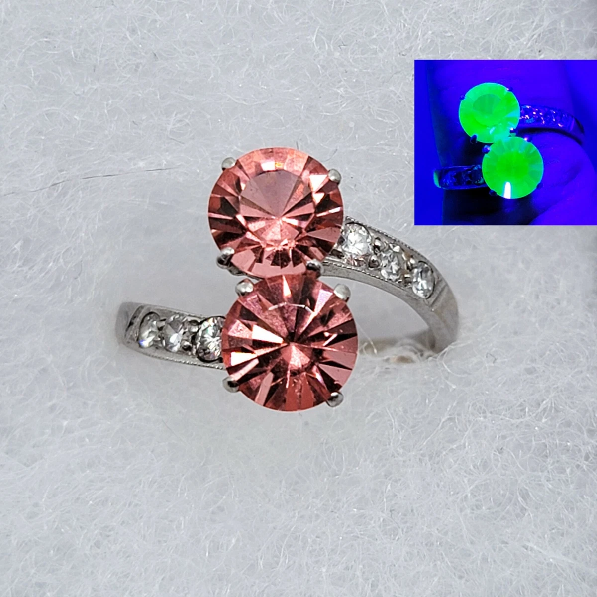 Pink glass deals ring