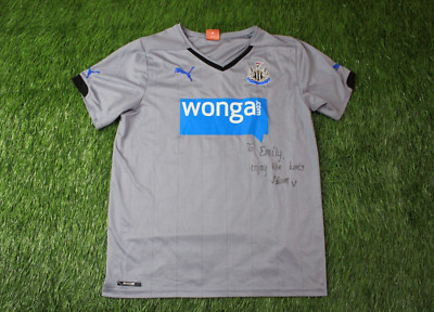 NEWCASTLE UNITED 2014-2015 FOOTBALL SOCCER SHIRT JERSEY AWAY PUMA SIZE M SIGNED