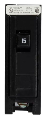 Eaton Bab1015 Quicklag Thermal-Magnetic Circuit Breaker, 240V, 15A, 1-Pole