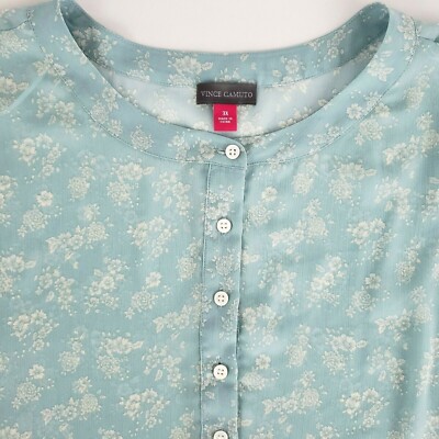 vince camuto long sleeve ruffle lurex top