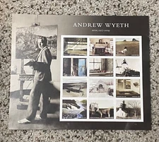Andrew Wyeth US Forever Stamp Sheet from 2017 Scott #5212